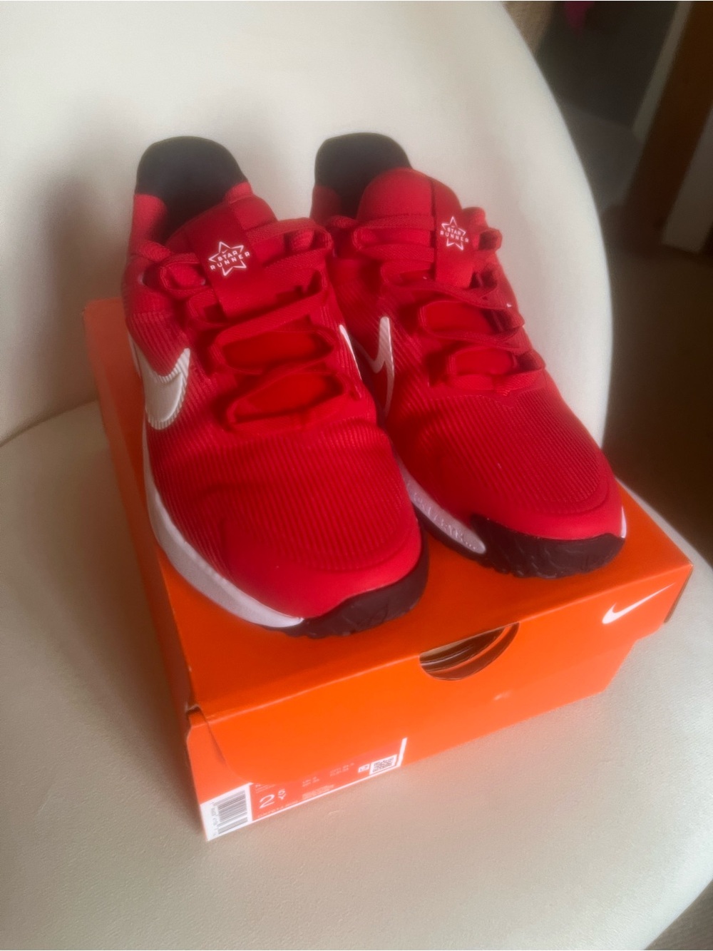Nike Star Runner 4 Kids Red Sneakers with White Swoosh